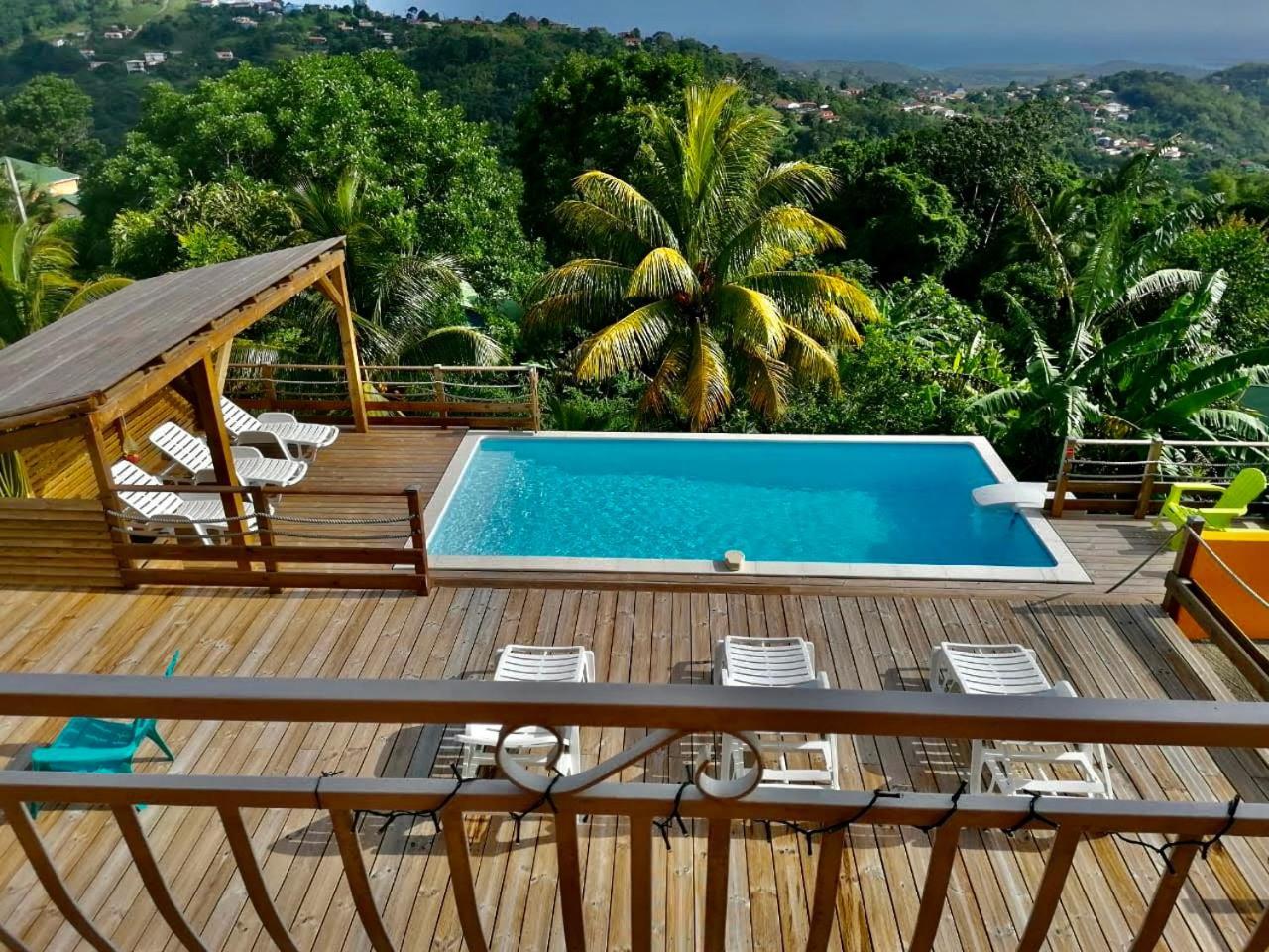 Villa Cosaroe 6-14 Pers Piscine Et Superbe Vue Mer Panoramique Rivière-Salée Kültér fotó