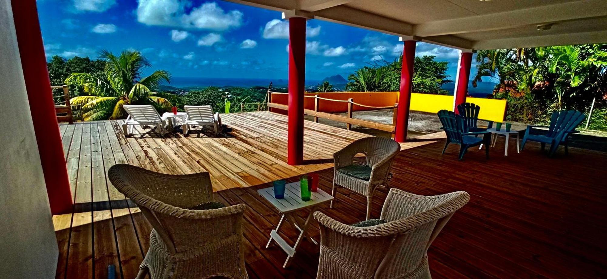 Villa Cosaroe 6-14 Pers Piscine Et Superbe Vue Mer Panoramique Rivière-Salée Kültér fotó