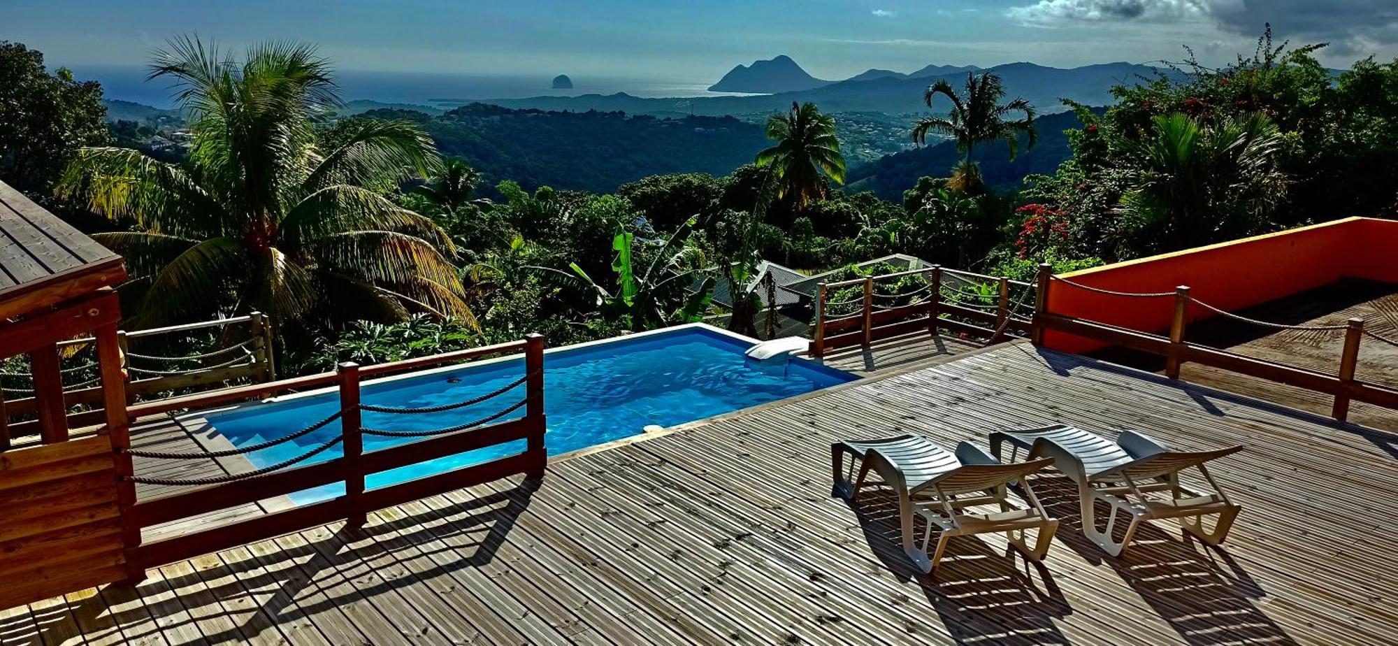 Villa Cosaroe 6-14 Pers Piscine Et Superbe Vue Mer Panoramique Rivière-Salée Kültér fotó